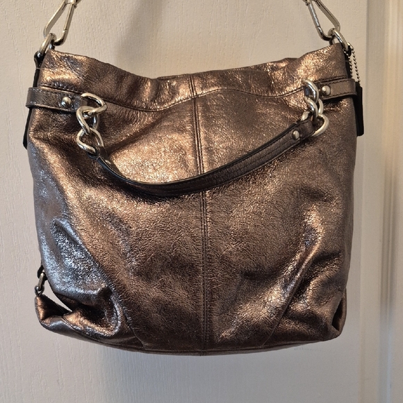 Coach Metallic Bronze Shoulder Bag with Wallet F17165 - Picture 12 of 15